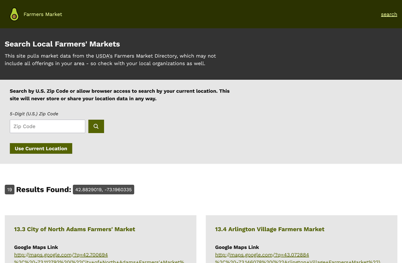 Farmers Market screenshot.